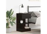 Vidaxl Comodino In Rovere Nero 40 X 35 X 65 Cm Materiale A Base Di Legno
