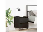 Vidaxl Comodino In Rovere Nero 40 X 35 X 50 Cm Materiale A Base Di Legno