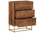Vidaxl Cassettiera 55X30X76 Cm In Legno Massiccio Di Mango E Ferro