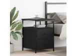 Maison Exclusive - Comodino Nero Effetto Rovere 34 X 35,5 X 50 Cm Materiale Ligneo