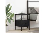 Vidaxl Comodino Con Cassetti Look Rovere Nero 34 X 36 X 50 Cm
