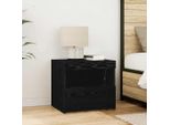 Vidaxl Comodino Look Rovere Nero 50 X 40 X 45 Cm Materiale A Base Di Legno