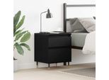 Maison Exclusive - Comodino Nero Effetto Rovere 40 X 35 X 50 Cm Materiale Ligneo