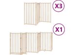 Vidaxl Cancelletto Per Cani Da 15 Pezzi Con Porta Pieghevole 750 Cm In Legno Di Pioppo