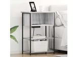 Maison Exclusive - Comodino Sonoma Grigio 55 X 31 X 76 Cm Materiale Ligneo