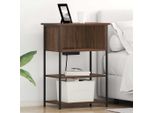 Maison Exclusive - Comodino Effetto Rovere Marrone 55 X 31 X 76 Cm Materiale Ligneo