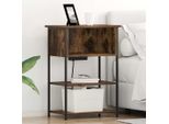 Maison Exclusive - Comodino In Rovere Affumicato 55 X 31 X 76 Cm Materiale Ligneo