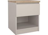 Dmora Comodino Solantra 40X40.4X49.5H Cm Beige, Un Cassetto Apertura Scorrevole