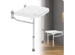 Va-Cerulean Sedile Da Doccia Pieghevole A Parete Sgabello Da Doccia Altezza Regolabile 42-52 Cm Sgabello Da Doccia Con Piedini Antiscivolo Sgabello Da Bagno In Lega Di Alluminio Sedile Pieghevole