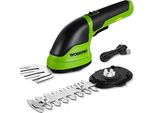 Workpro Cesoie Da Giardino 3,6 V, Maneggevole Erba Arbusti Elettrico 2 Lame 2.000 Mah Batteria -C -Cavo, In 1 Tagliabordi Larghezza Di Taglio 7,5 Cm, Lunghezza