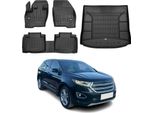 Set Di Tappetini E Fodere Per Bagagliaio Omac Per Ford Edge 2014-2024 In Gomma Nera 5X