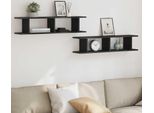 Maison Exclusive - Mensole Da Parete 2 Pezzi. Effetto Rovere Nero 90X18X20Cm Materiale Ligneo
