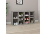 The Living Store Panca Per Scarpe Grey Sonoma 103X30X54,5 Cm Materiale A Base Di Legno