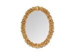 Mo.Wa Specchio Da Parete Specchio Foglia Oro 74X94 Specchio Decorativo Ovale Specchio Classico In Legno Ovale Oro Specchio Decorativo Romantico - Specchio Di Alta Qualità