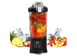 3000Mah Shaker Portatile Senza Fili Per Frullati, Luci Fredde 600 Ml Nero