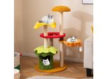 Tiragraffi Costway 117Cm, Tema Hamburger, Albero Per Gatti Con Cesto Come Letto, Tiragraffi In Sisal, Grotta&Piattaforma Per Gatti, Albero Da Arrampicata, Tiragraffi Per Gatti, Colorato