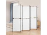 The Living Store 6 Pz. Paravento Bianco 300X180 Cm