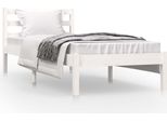 Vidaxl Letto In Legno Massiccio Di Pino 75X190 Cm Bianco