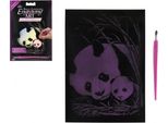 Quadro Da Grattare Pandas Argento 12,5X18Cm