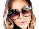 Camerazar Occhiali Da Sole Tondi Grandi Da Donna Oversize, Neri, Con Protezione Uv