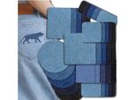 Set Di 30 Toppe In Denim Termo Pata, Termoapplique, Blu, Facili Da Ritagliare
