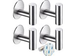 Camerazar Set Di Ganci Per Bagno 4 Pezzi Argento Autoadesivi