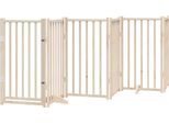 Vidaxl Recinto Per Cani Con Porta Pieghevole 6 Pannelli 300 Cm In Legno Massiccio Di Abete