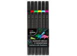 Pennarelli A Pennello Con Penna A Punta Fine 6 Colori Kidea