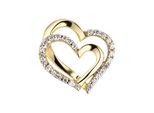 HerzanhäNger Jobo "AnhäNger Herz Herzen", Gold (Gelbgold 333), SchmuckanhäNger, Damen, Gelbgold 333, 333 Gold Mit 27 Zirkonia