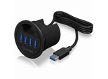 Hub 4-Port Icybox Usb 3.0 IB-HUB1403 Rd. Tisch-Hub Retail