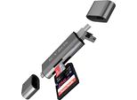 Icy Box IB-CR200-C Lettore Di Schede Sd/Microsd (Tf) Usb 2.0 Con Interfaccia Type-C E -A Per Micro Usb (Otg), Antracite Raidsonic | Lettore Di Schede Esterno Con Connettore Multiusb | Esterno | Micro Sdhc, M