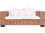 Vidaxl Divano Da Giardino A 2 Posti In Rattan Naturale