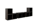 Vidaxl Set Di 6 Mobili Tv In Materiale Ligneo Grigio Lucido