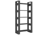 Libreria/Divisorio Grigio 80X35X160 Cm In Legno Massello