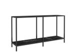 Tavolo Consolle Nero 140X35X75,5 Cm In Vetro Temperato
