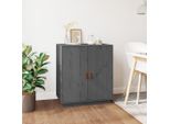 Vidaxl Credenza Grigia 65,5X40X75 Cm In Legno Di Pino Massiccio