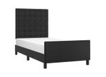 Vidaxl Struttura Letto Con Testiera Nera 90X190 Cm In Pelle Finta
