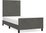 Vidaxl Struttura Letto Senza Materasso Grigio Scuro 100X200 Cm Velluto