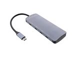 Hub Inline® Usb 3.2 Gen.2, 4X USB-C + 3X USB-A, Pd 100W, Alluminio, Grigio