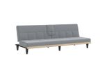 Divano Letto Con Portabicchieri Tessuto Grigio Chiaro