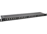Inline® 48,30Cm (19") Patchfeld Cat.6A 0,5 He 24-Fach, Mit Staubschutz, Schwarz (76824M)"
