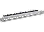 Inline Patchfeld 24-Fach Keystone Leerblech Patchpanel 48,30Cm (19") 1HE Lichtgrau (76824O)"