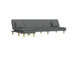 Divano Letto A L In Tessuto Grigio Scuro 255X140X70 Cm