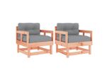 Sedie Da Giardino Con Cuscini 2 Pz. Legno Massiccio Di Abete Douglas