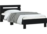 Vidaxl Struttura Letto Con Testiera Nera 75X190 Cm In Materiale A Base Di Legno