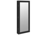 Vidaxl Armadio Portagioie A Specchio Con Illuminazione Led A Parete Nero