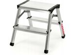 Scala Kadax "Musko"", Scala Pieghevole In Alluminio Fino A 125 Kg, Scala Su Entrambi I Lati, 2 Gradini"