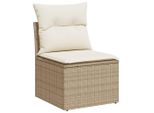 Vidaxl Poltrona Da Giardino Senza Braccioli Con Cuscino Beige Poly Rattan