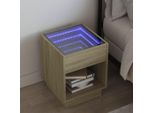 Vidaxl Comodino Con Infinity Led Rovere Sonoma 40X40X50 Cm
