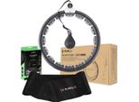 Set Hula Hop Hhw06 Nero Con Palla A Gravità E Contatore Hms + Cintura Br163 Nero Plus Size